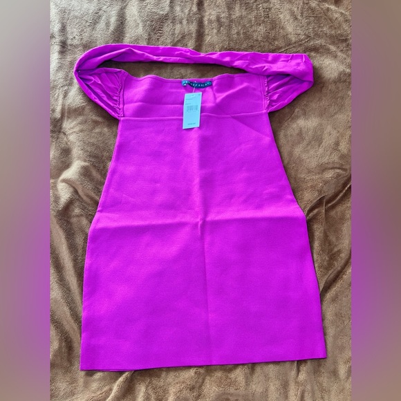 Zeynep Arcay Fuschia Halterneck Mini Knit Dress - Picture 2 of 4